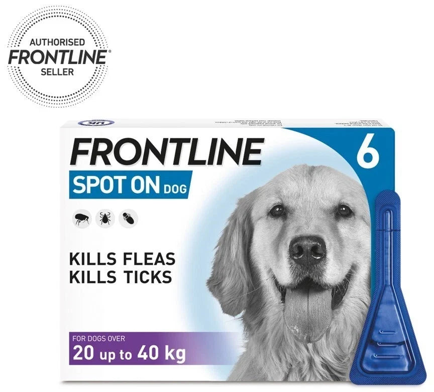 Frontline Bundle – Flea & Tick Treatment for Large Dogs (20-40kg) & Cats and Ferrets | 6 Pipettes Each | Save 15%