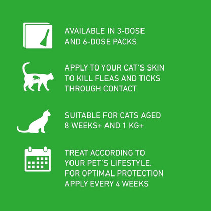 Frontline Plus Flea & Tick Treatment for Cats and Ferrets - 6 Pipettes