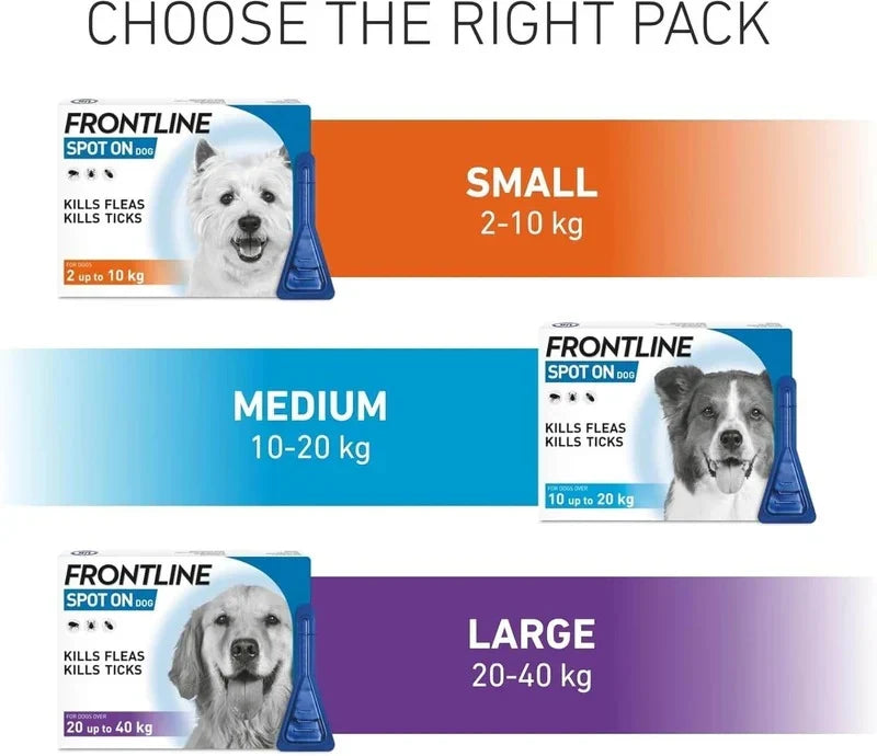 Frontline Spot On Flea & Tick Treatment for Large Dog (20-40kg) 6 Pipettes